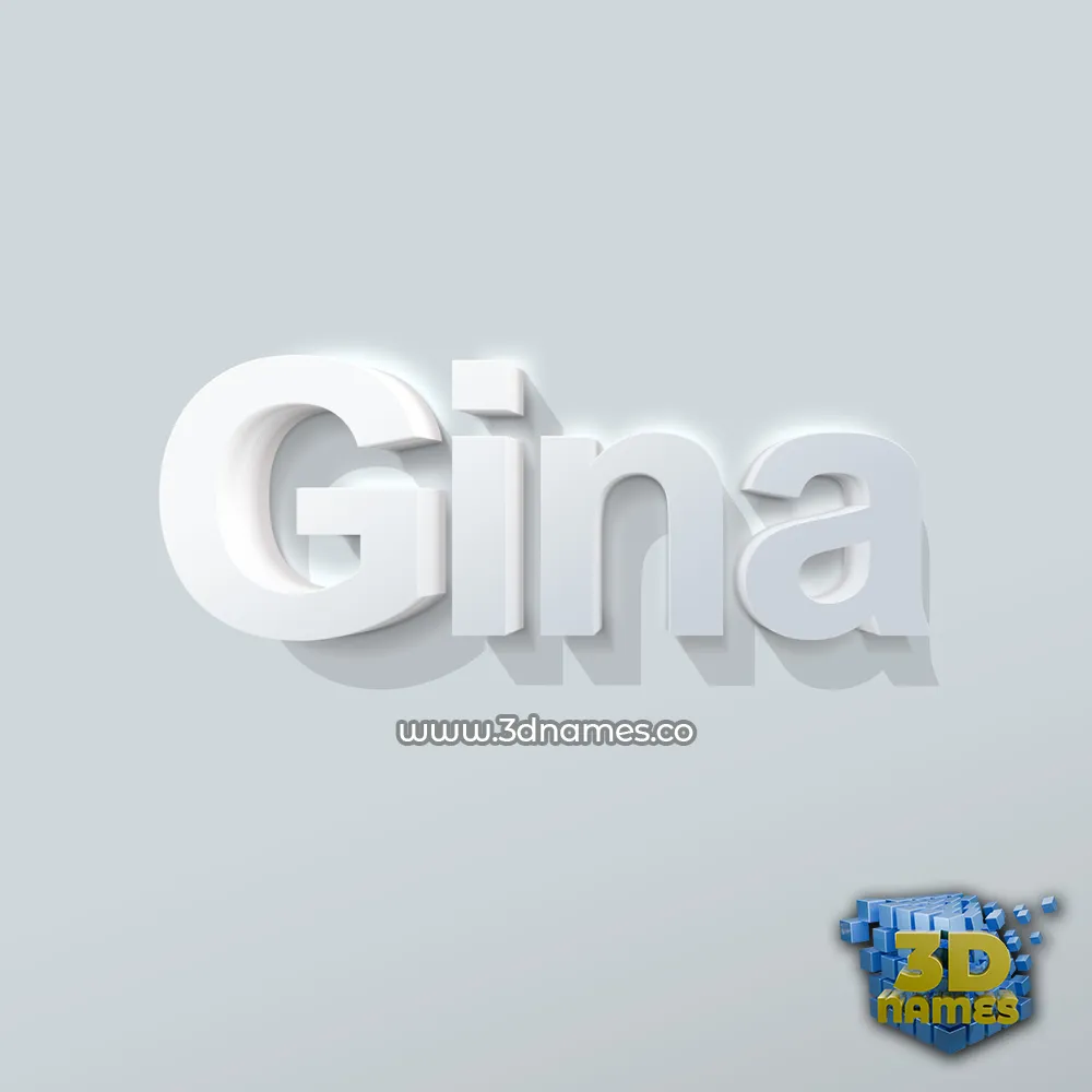 gina in Clean White style - 3D name wallpaper