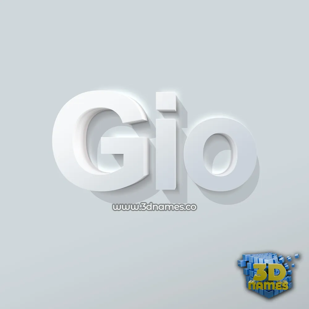 gio in Clean White style - 3D name wallpaper