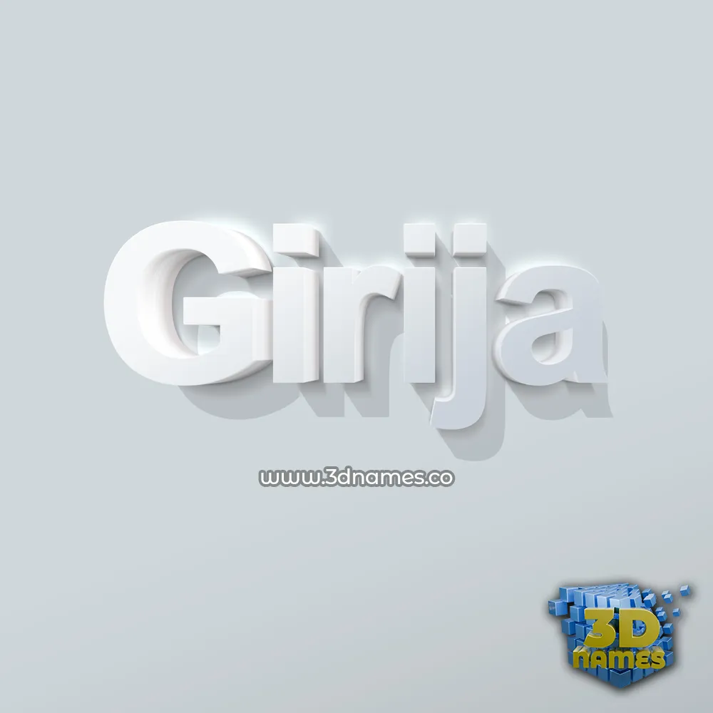 girija in Clean White style - 3D name wallpaper