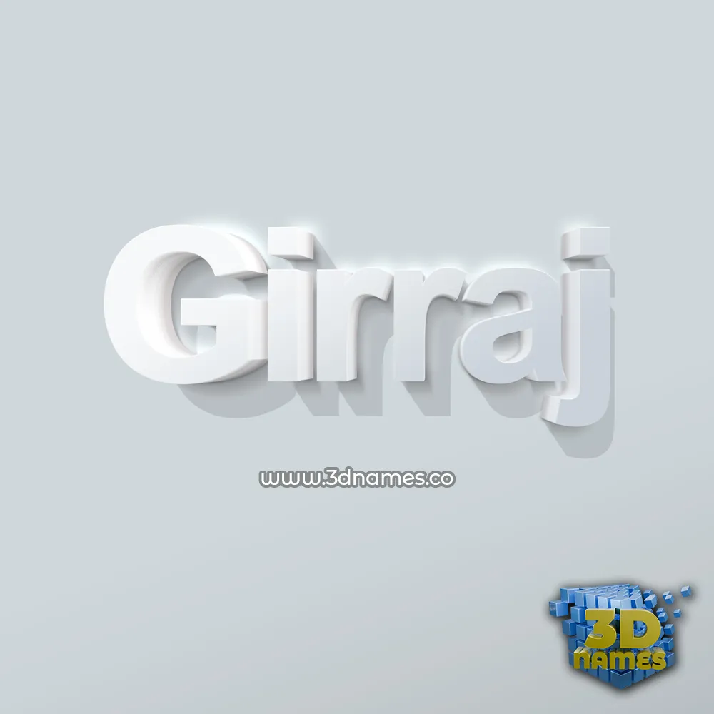 girraj in Clean White style - 3D name wallpaper