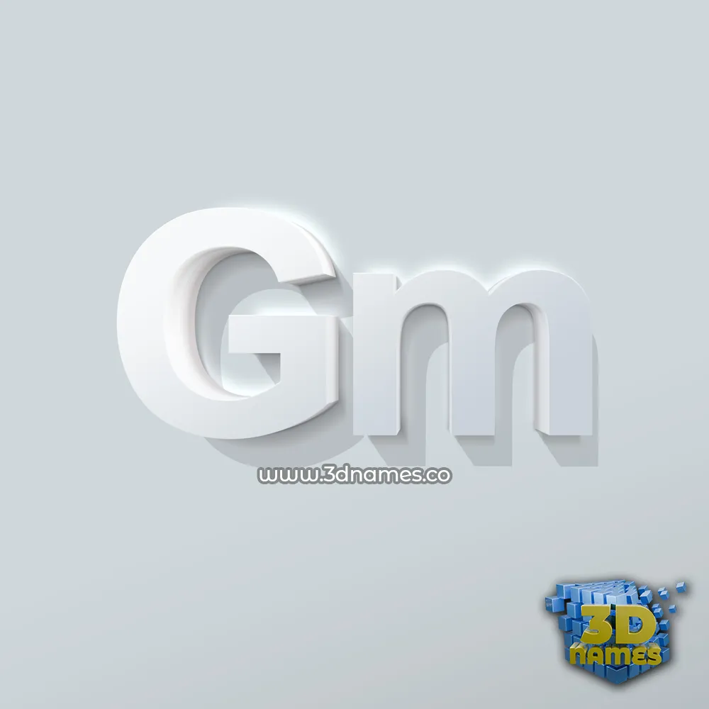 gm in Clean White style - 3D name wallpaper