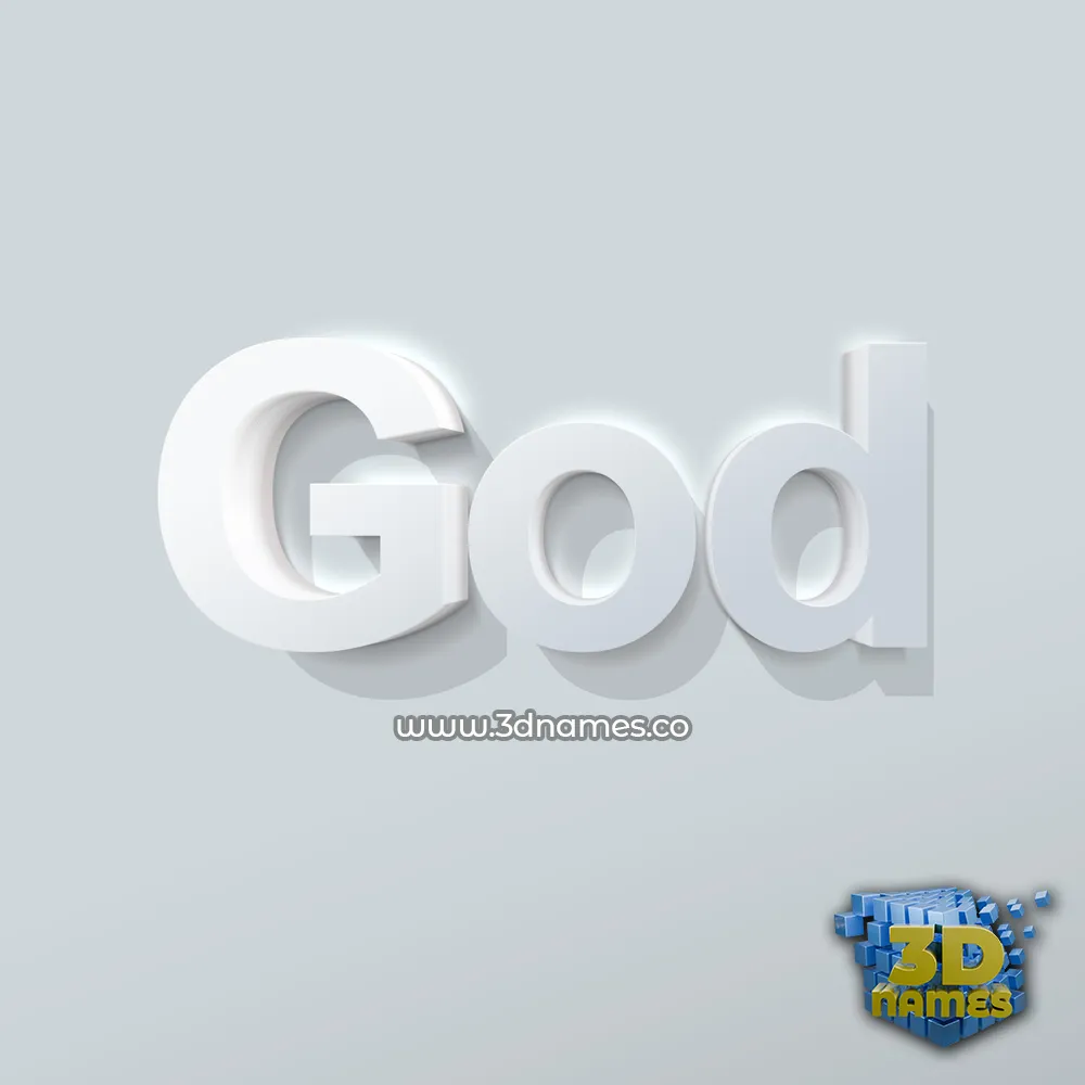 god in Clean White style - 3D name wallpaper