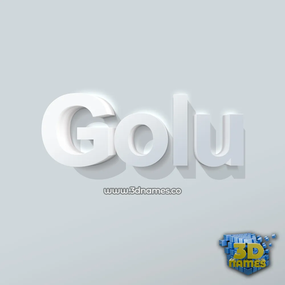 golu in Clean White style - 3D name wallpaper