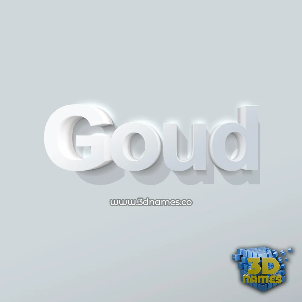 goud in Clean White style - 3D name wallpaper