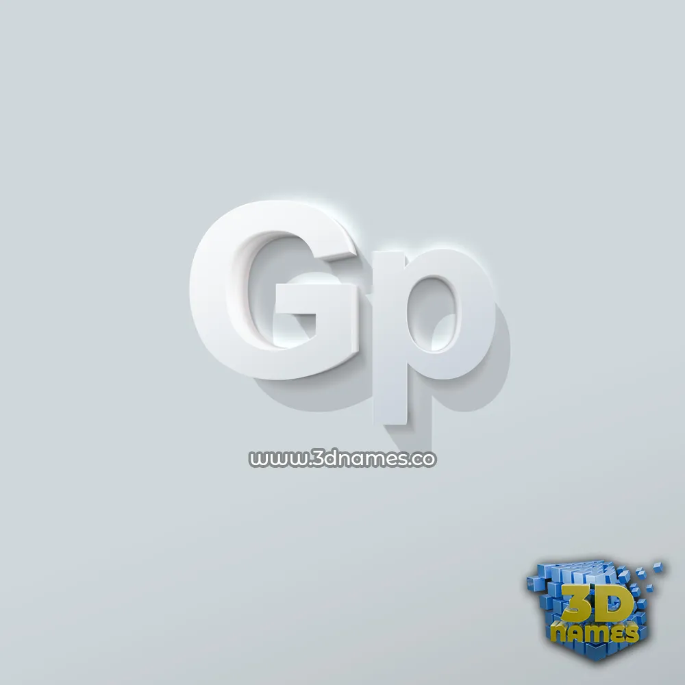 gp in Clean White style - 3D name wallpaper