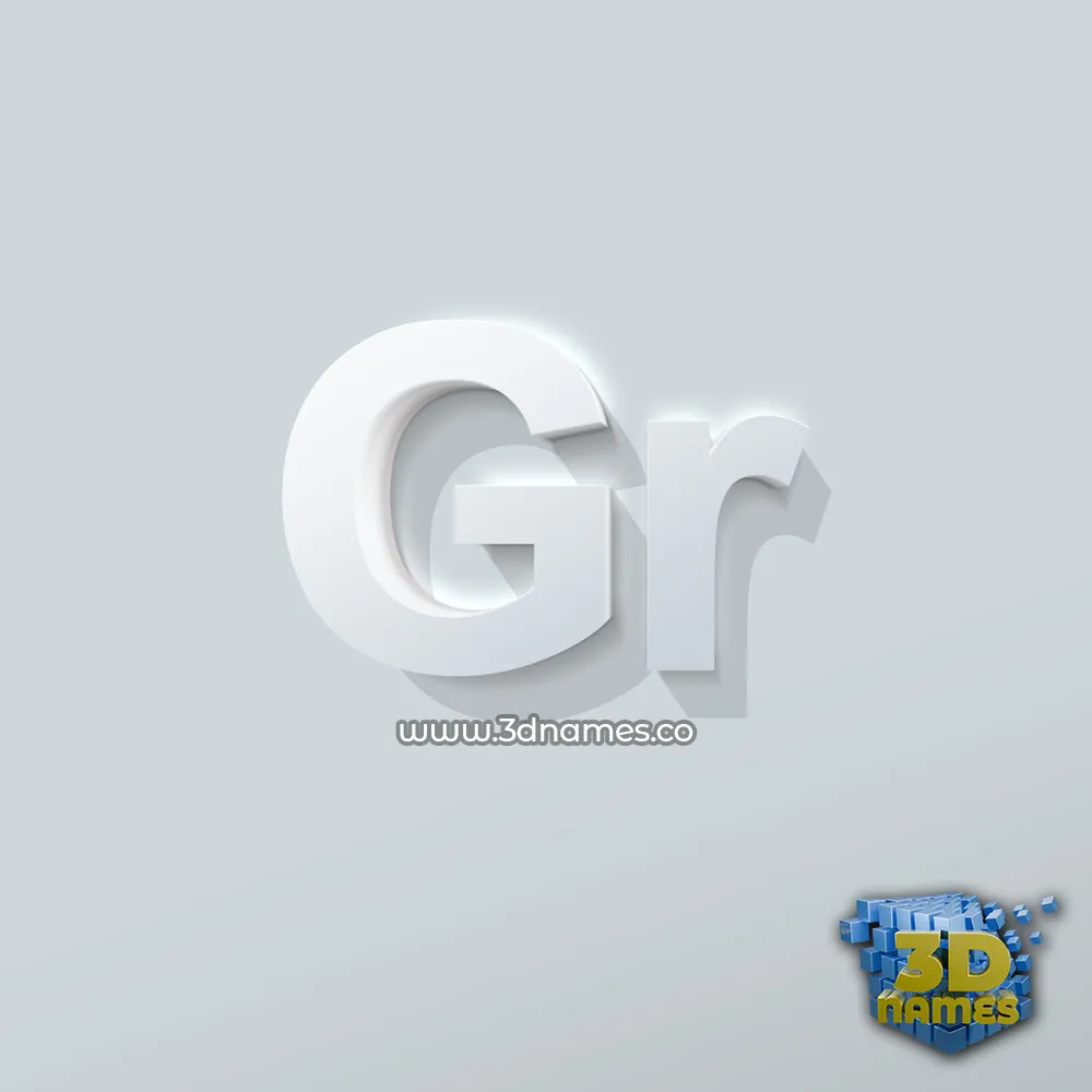 gr in Clean White style - 3D name wallpaper