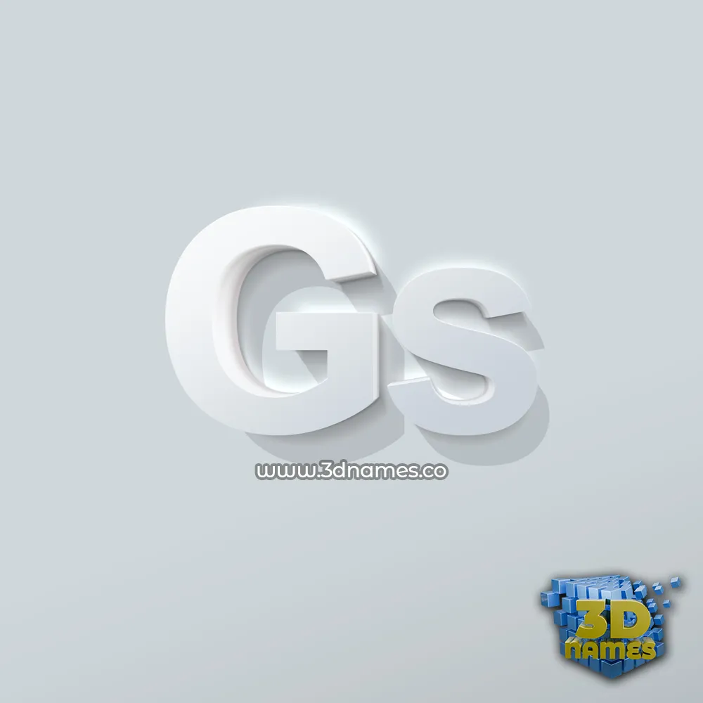gs in Clean White style - 3D name wallpaper