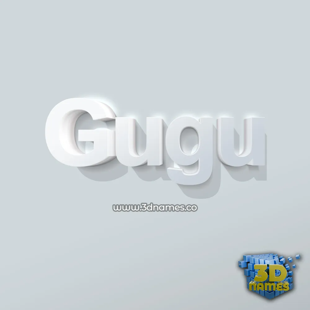 gugu in Clean White style - 3D name wallpaper