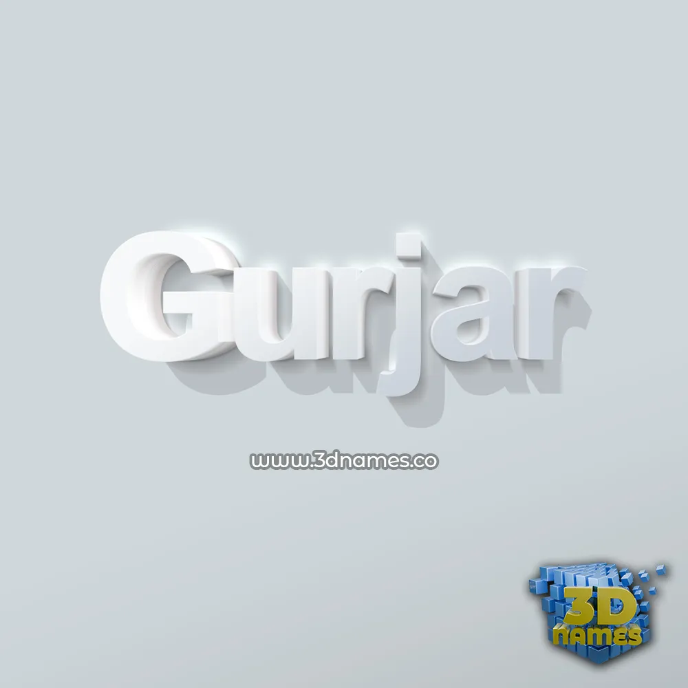 gurjar in Clean White style - 3D name wallpaper