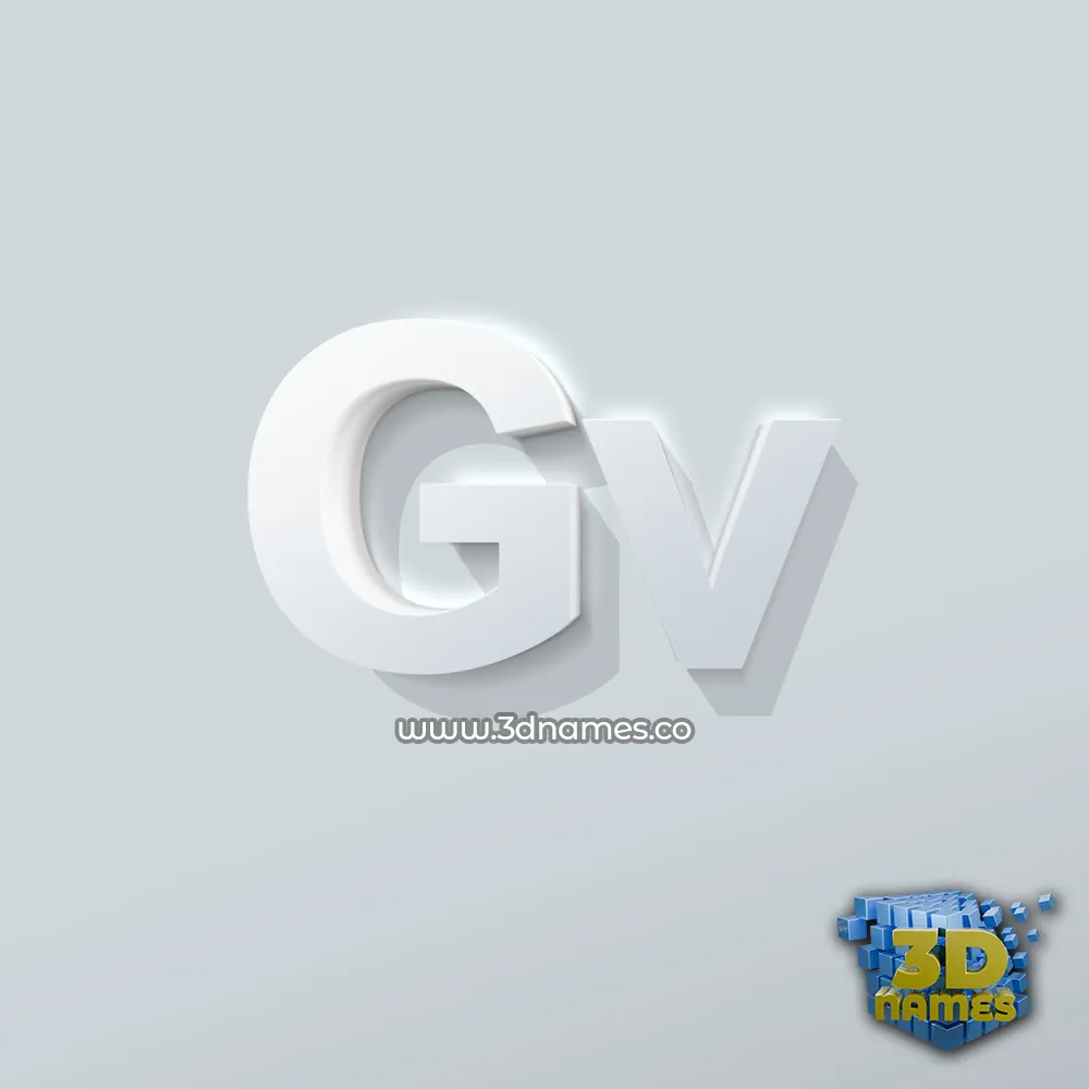gv in Clean White style - 3D name wallpaper