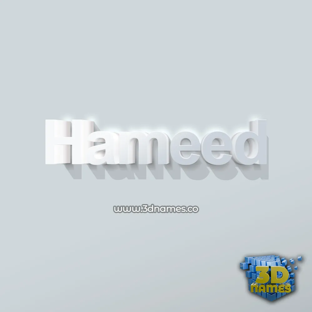 hameed in Clean White style - 3D name wallpaper