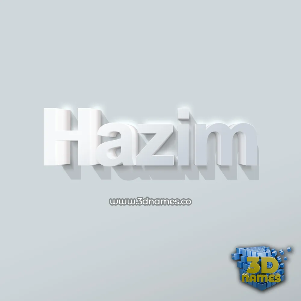 hazim in Clean White style - 3D name wallpaper