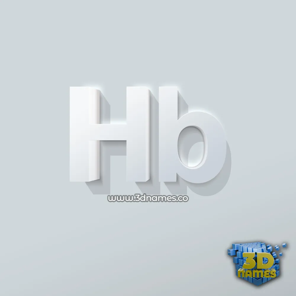 hb in Clean White style - 3D name wallpaper