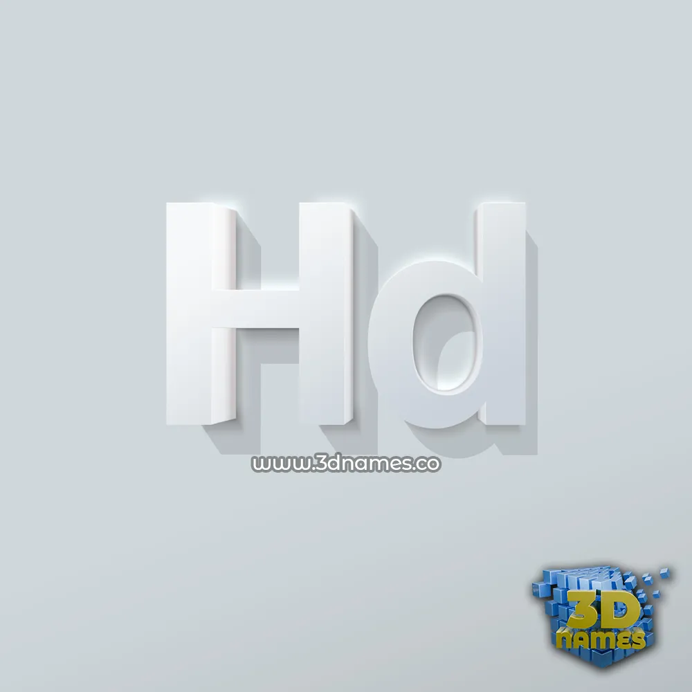 hd in Clean White style - 3D name wallpaper