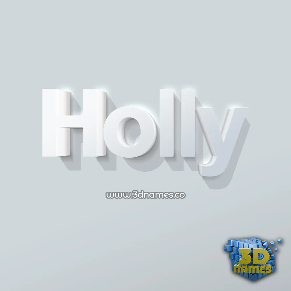 holly in Clean White style - 3D name wallpaper