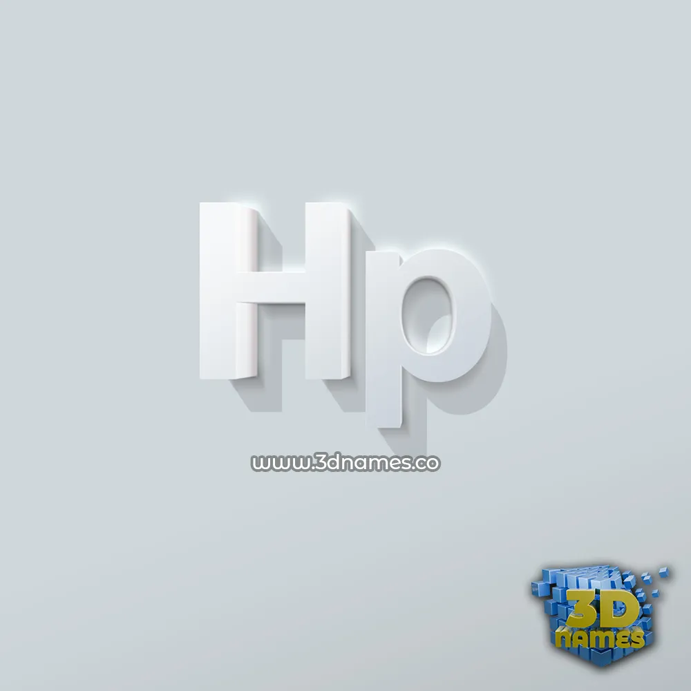 hp in Clean White style - 3D name wallpaper