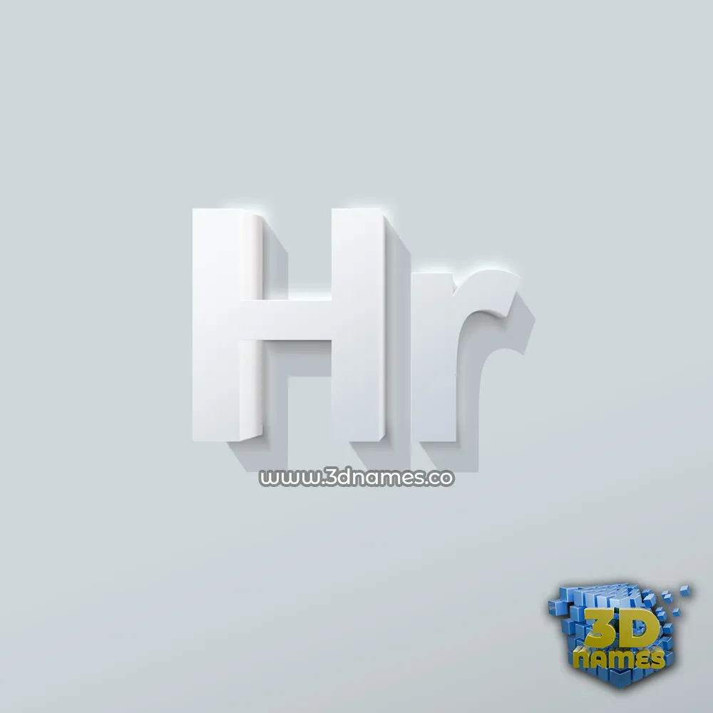 hr in Clean White style - 3D name wallpaper