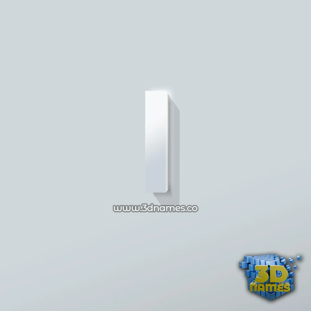 i in Clean White style - 3D name wallpaper