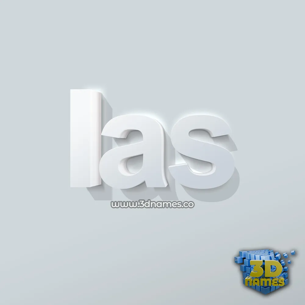 ias in Clean White style - 3D name wallpaper
