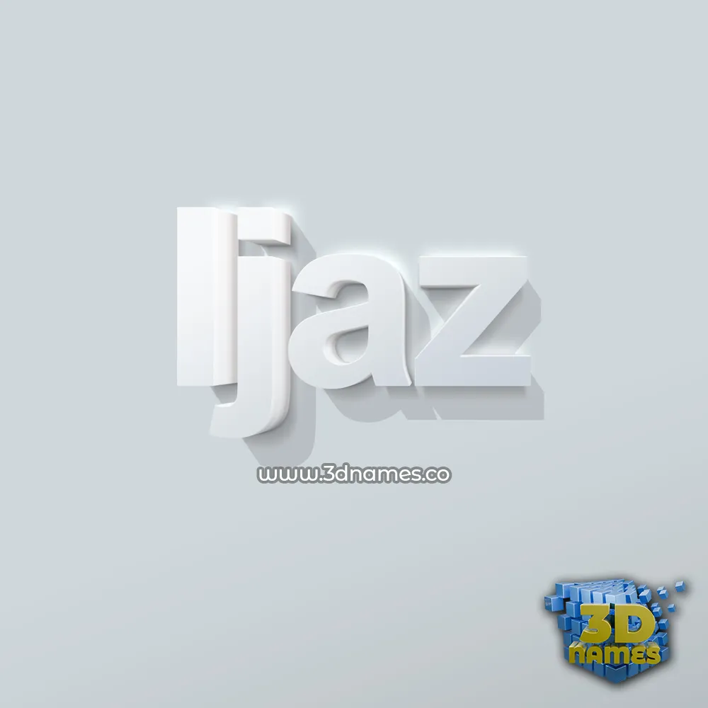 ijaz in Clean White style - 3D name wallpaper