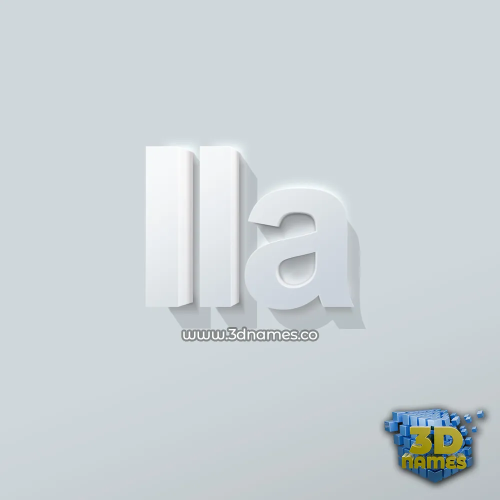 ila in Clean White style - 3D name wallpaper