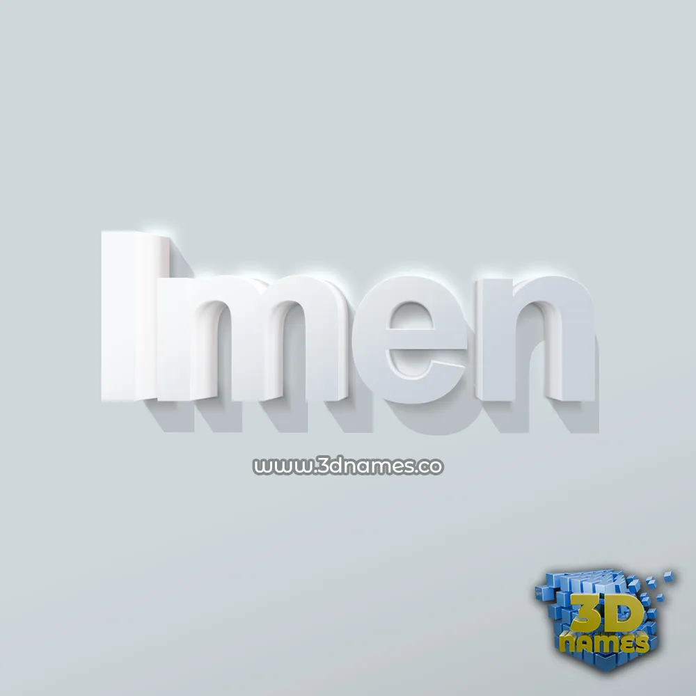 imen in Clean White style - 3D name wallpaper