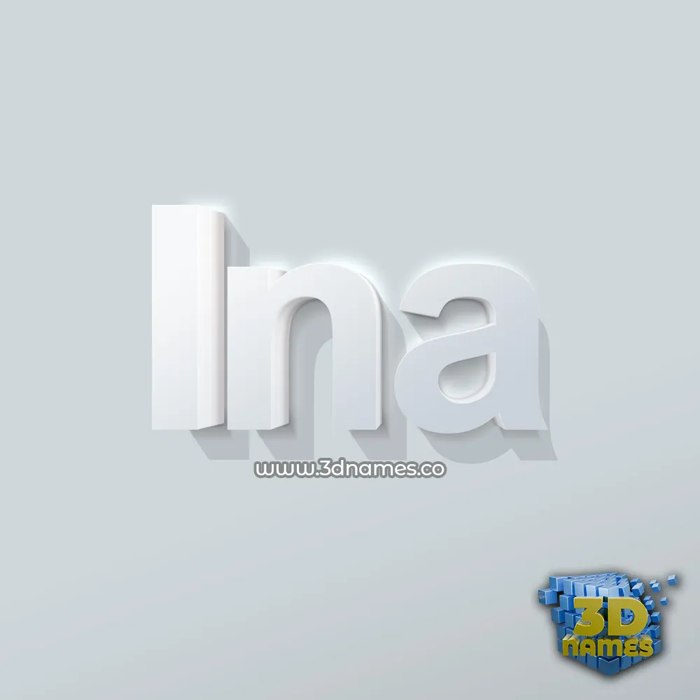 ina in Clean White style - 3D name wallpaper