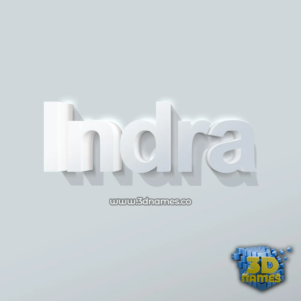 indra in Clean White style - 3D name wallpaper