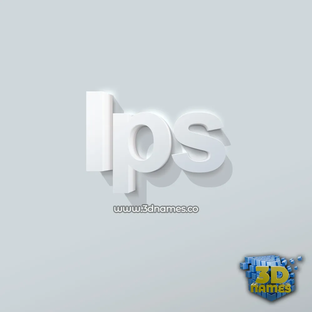 ips in Clean White style - 3D name wallpaper