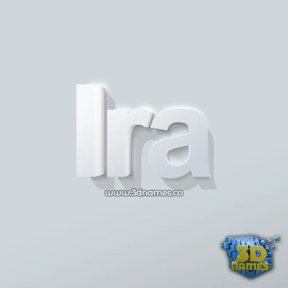 ira in Clean White style - 3D name wallpaper