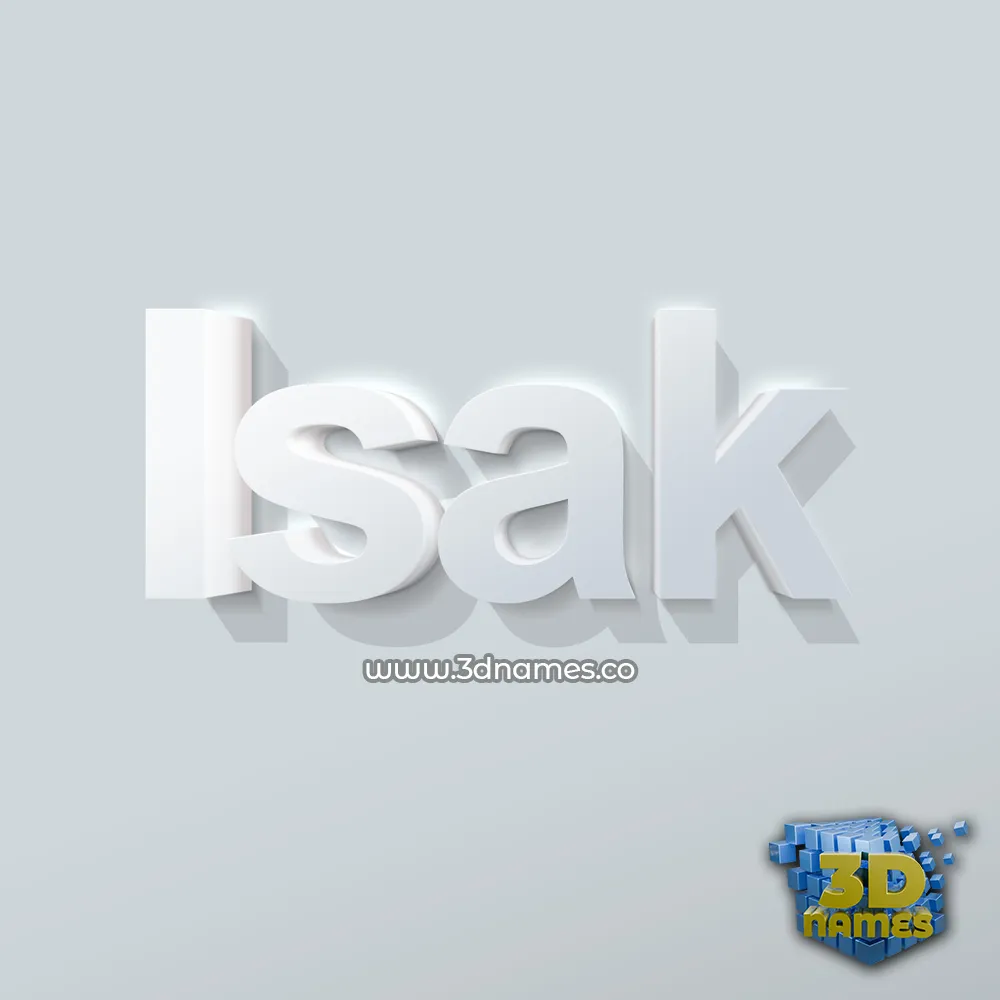 isak in Clean White style - 3D name wallpaper