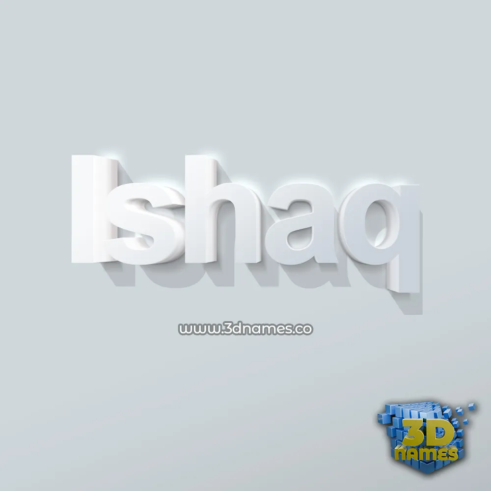 ishaq in Clean White style - 3D name wallpaper