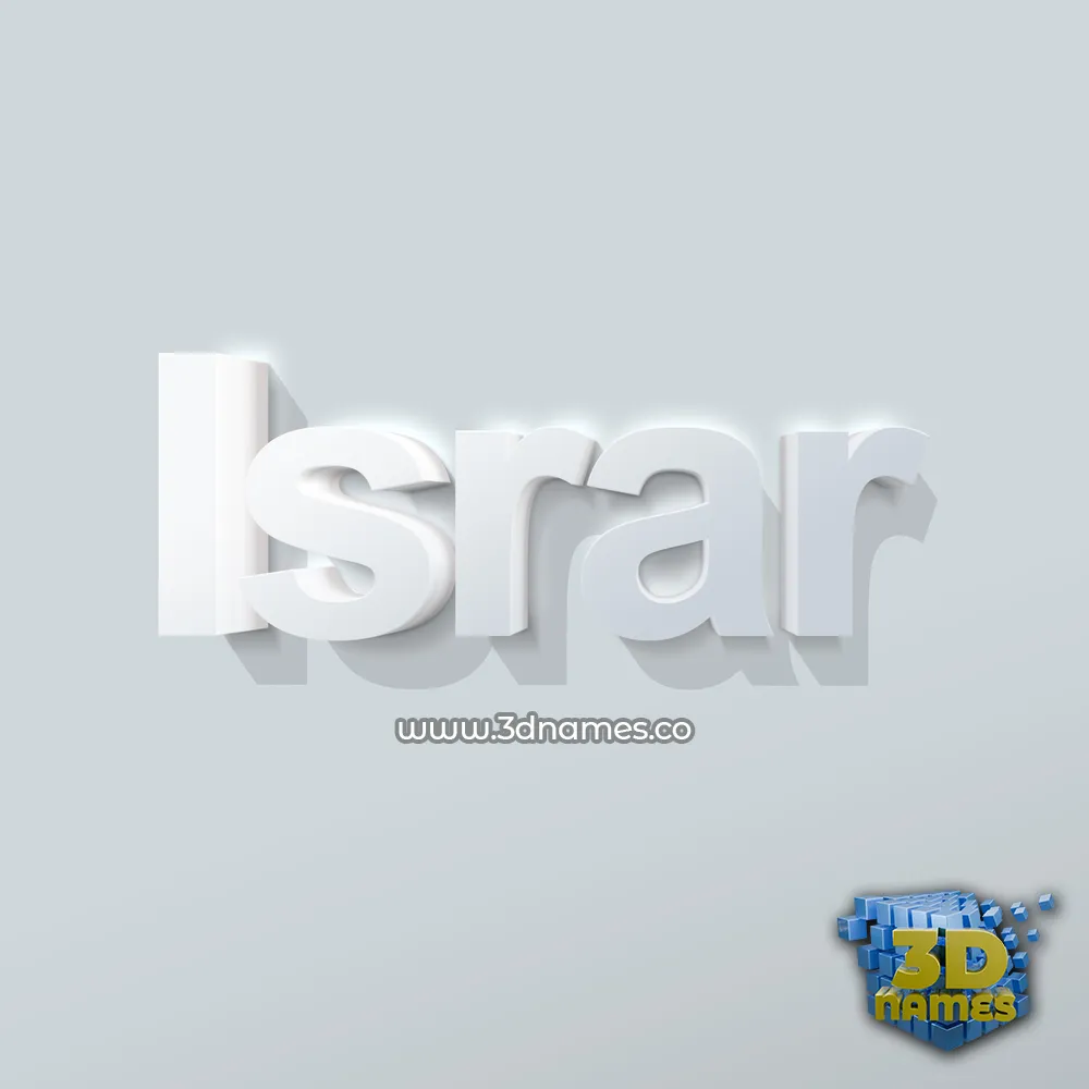 israr in Clean White style - 3D name wallpaper