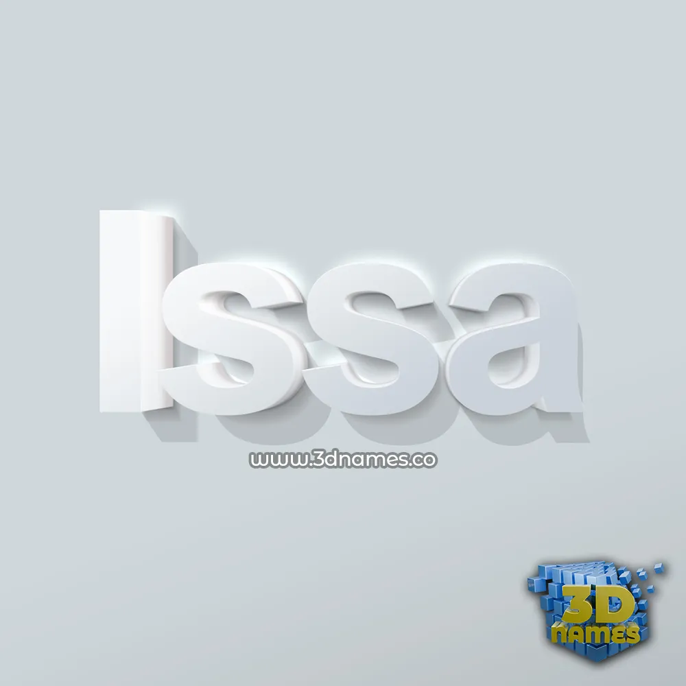 issa in Clean White style - 3D name wallpaper