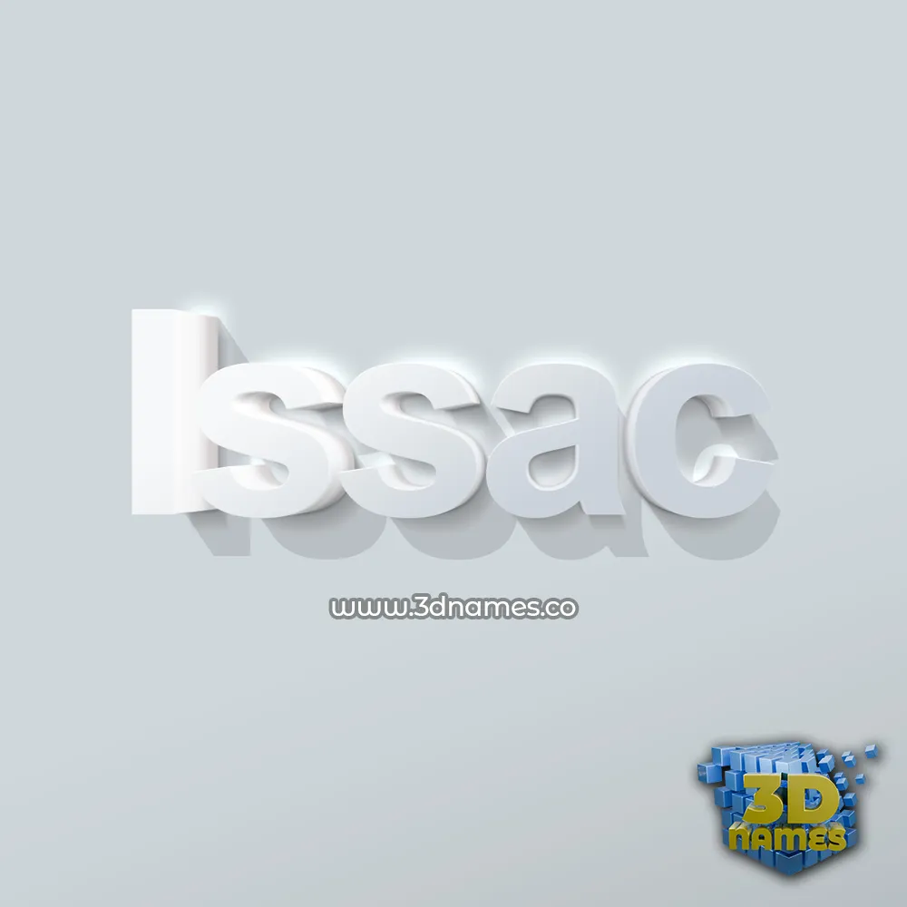issac in Clean White style - 3D name wallpaper