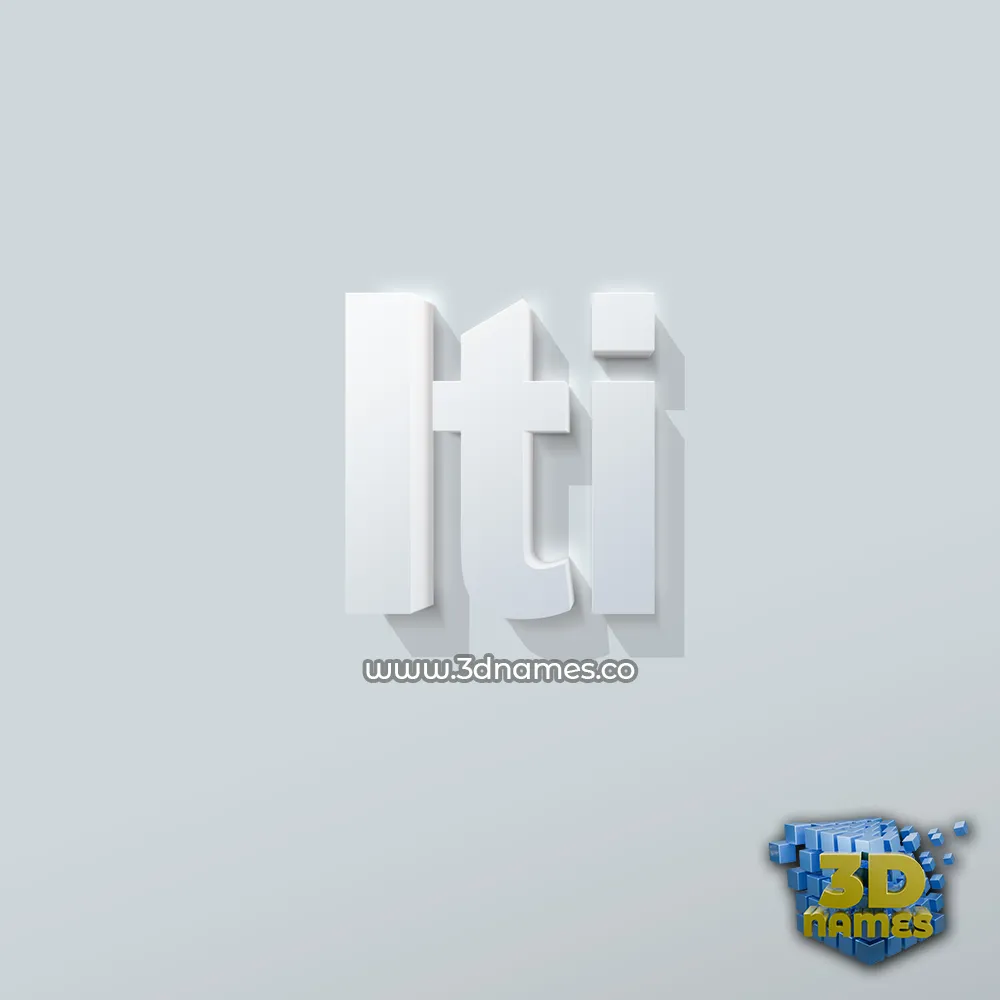 iti in Clean White style - 3D name wallpaper