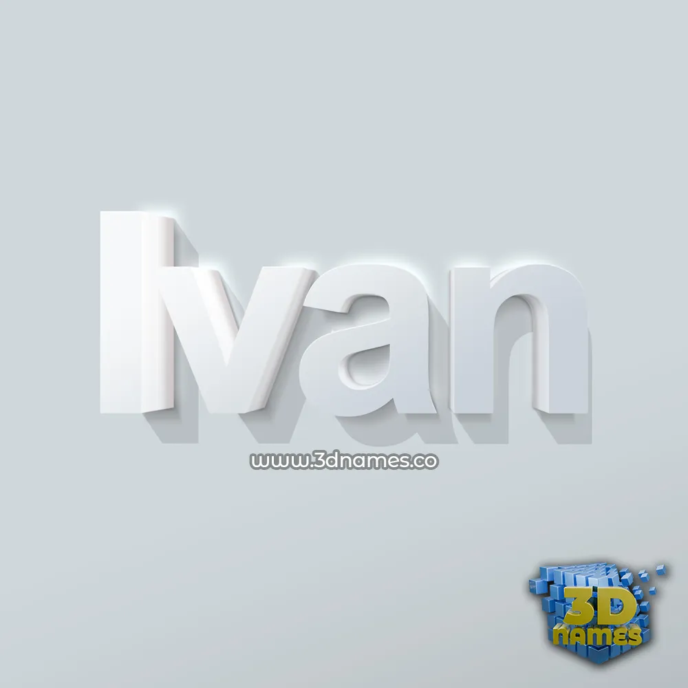 ivan in Clean White style - 3D name wallpaper