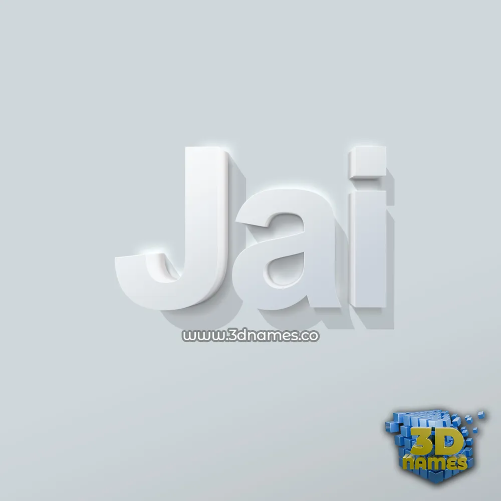 jai in Clean White style - 3D name wallpaper