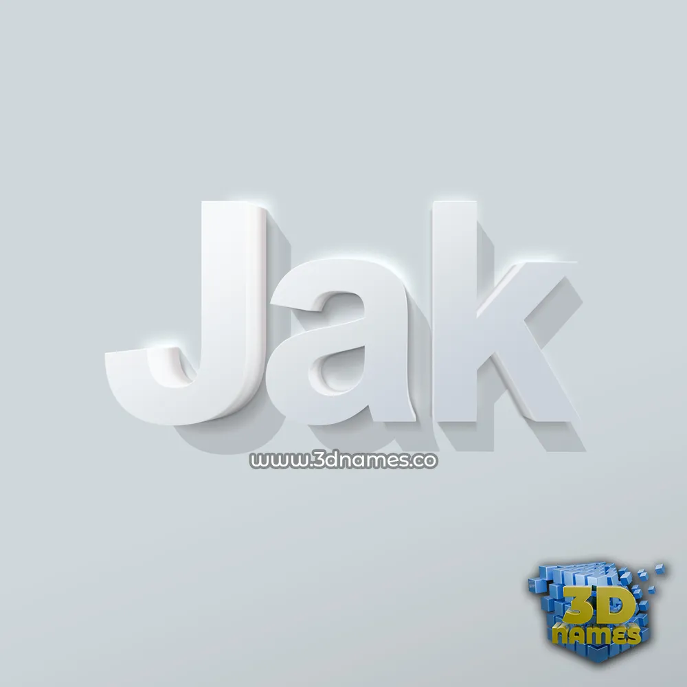 jak in Clean White style - 3D name wallpaper