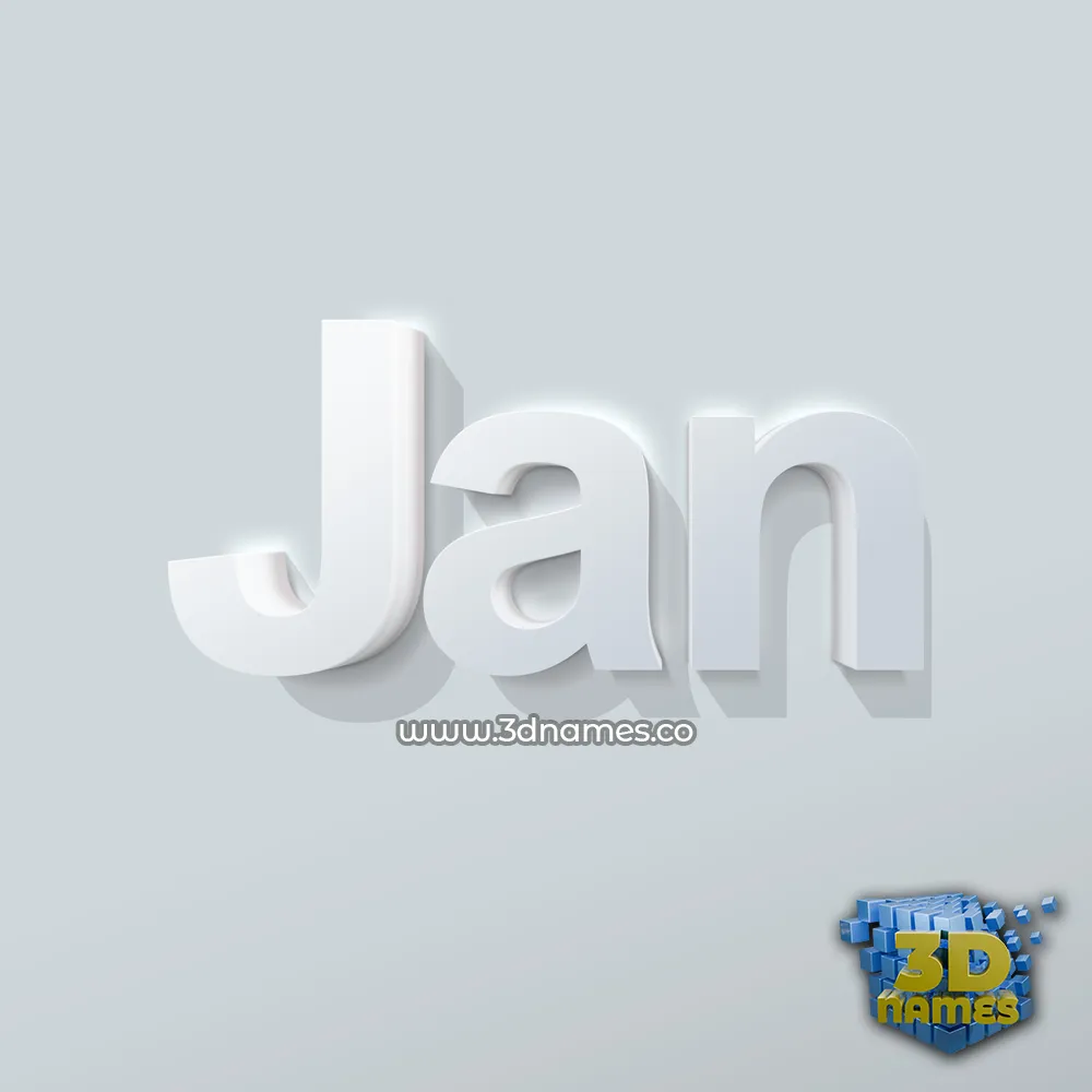 jan in Clean White style - 3D name wallpaper