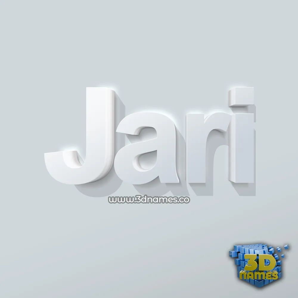 jari in Clean White style - 3D name wallpaper