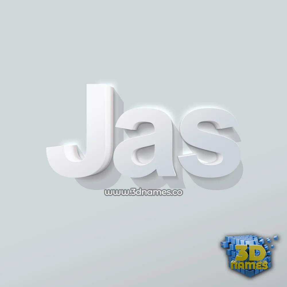 jas in Clean White style - 3D name wallpaper