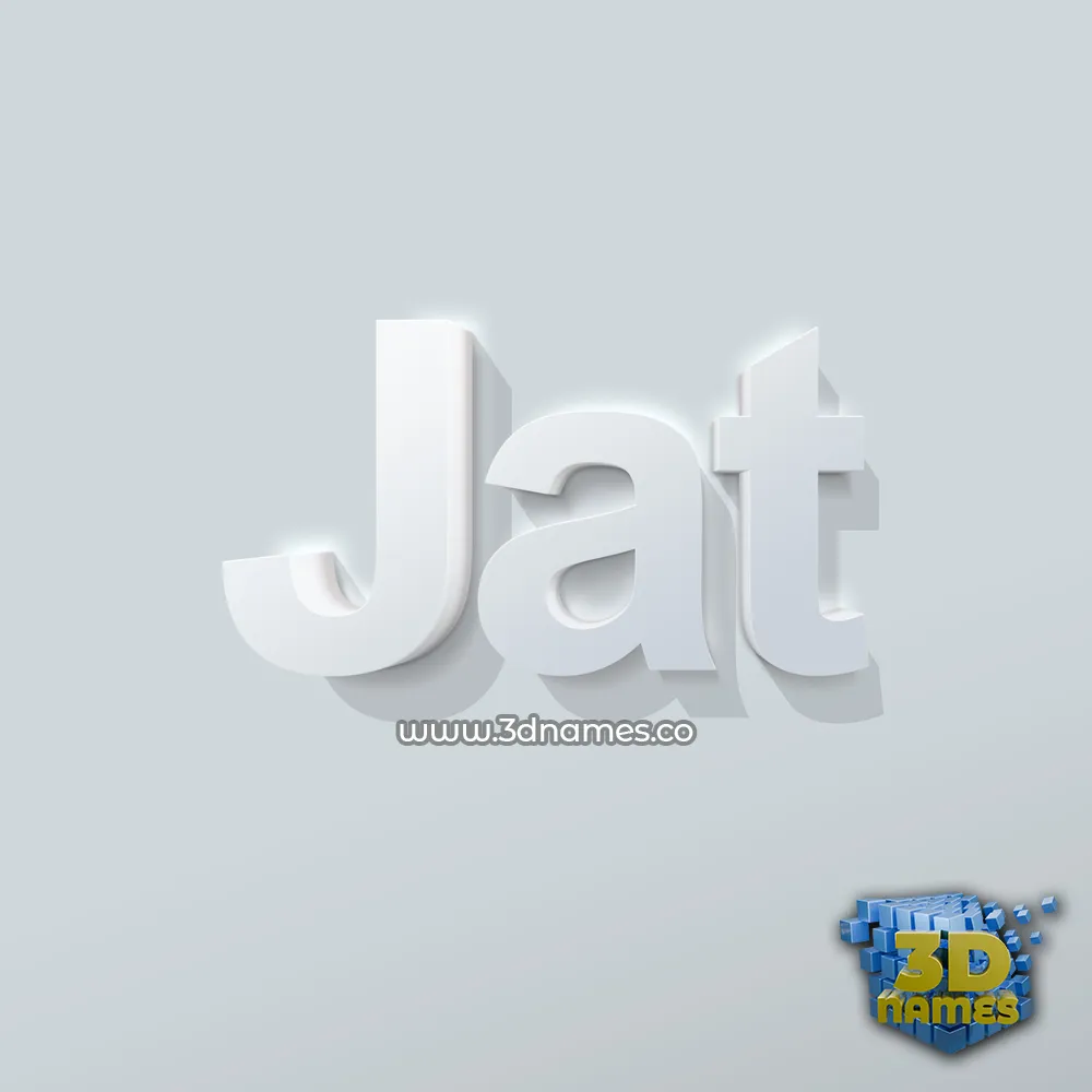 jat in Clean White style - 3D name wallpaper