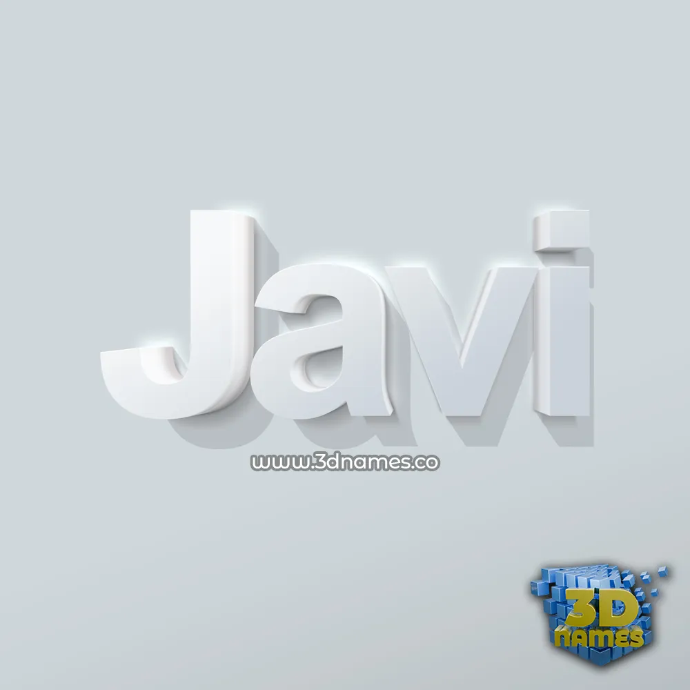 javi in Clean White style - 3D name wallpaper