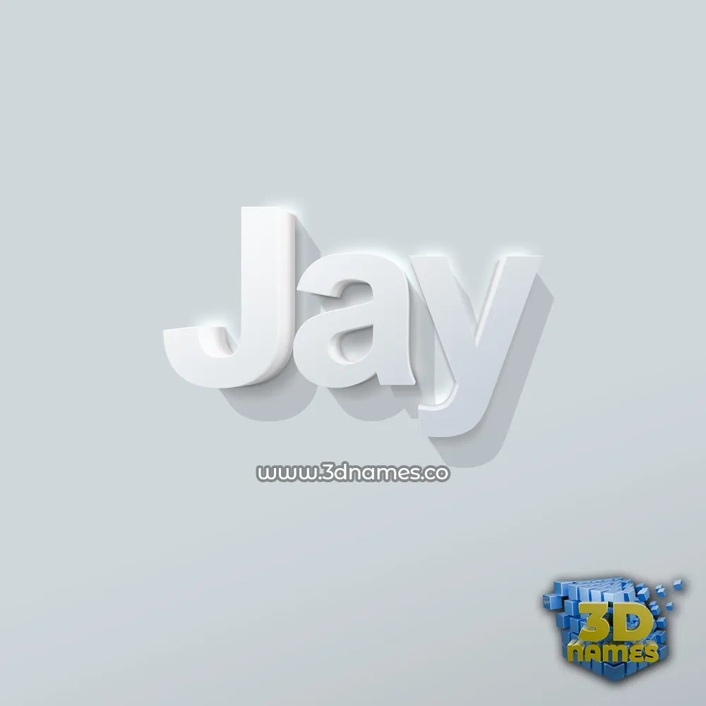 jay in Clean White style - 3D name wallpaper