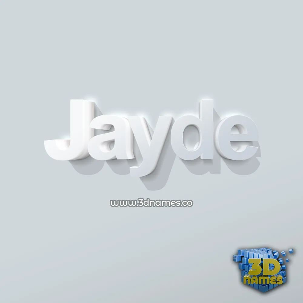 jayde in Clean White style - 3D name wallpaper