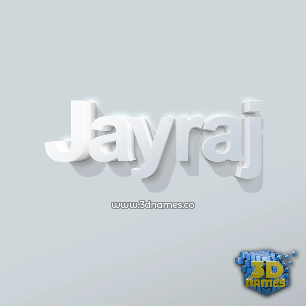 jayraj in Clean White style - 3D name wallpaper