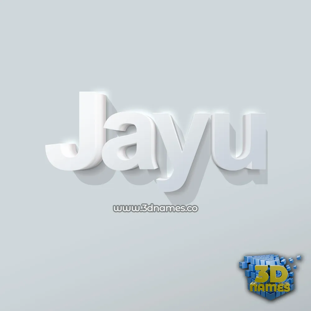 jayu in Clean White style - 3D name wallpaper