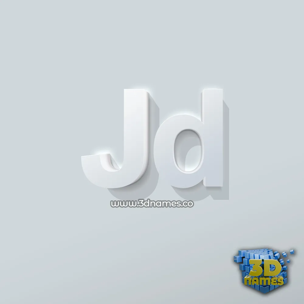 jd in Clean White style - 3D name wallpaper