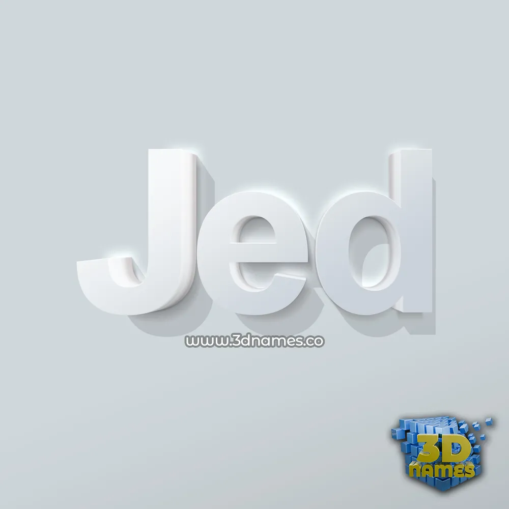 jed in Clean White style - 3D name wallpaper